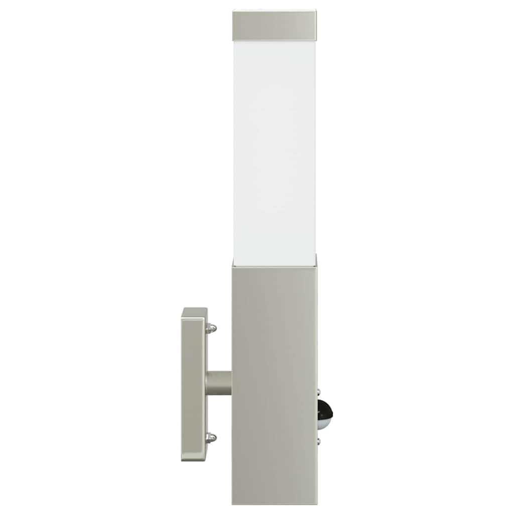 vidaXL Outdoor Wall Light with Sensor Silver Stainless Steel IP44