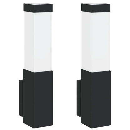 vidaXL Outdoor Wall Light 2 pcs Black 10.5 x 6 x 33 cm