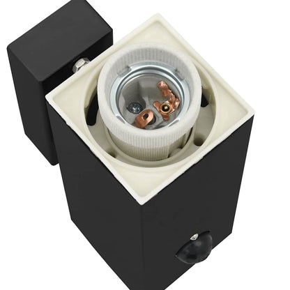 vidaXL Outdoor Wall Lights with Sensor 2 pcs Black Stainless Steel IP44