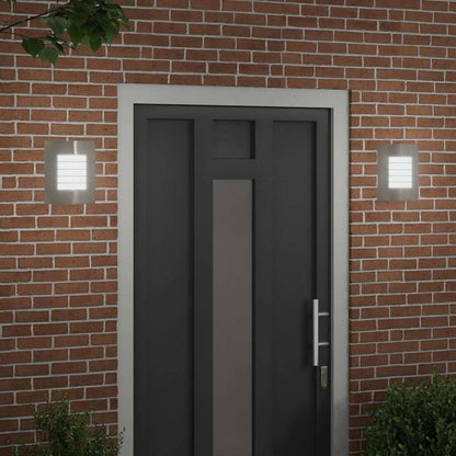 vidaXL Outdoor Wall Light 2 pcs Silver 23.5 x 9 x 26 cm