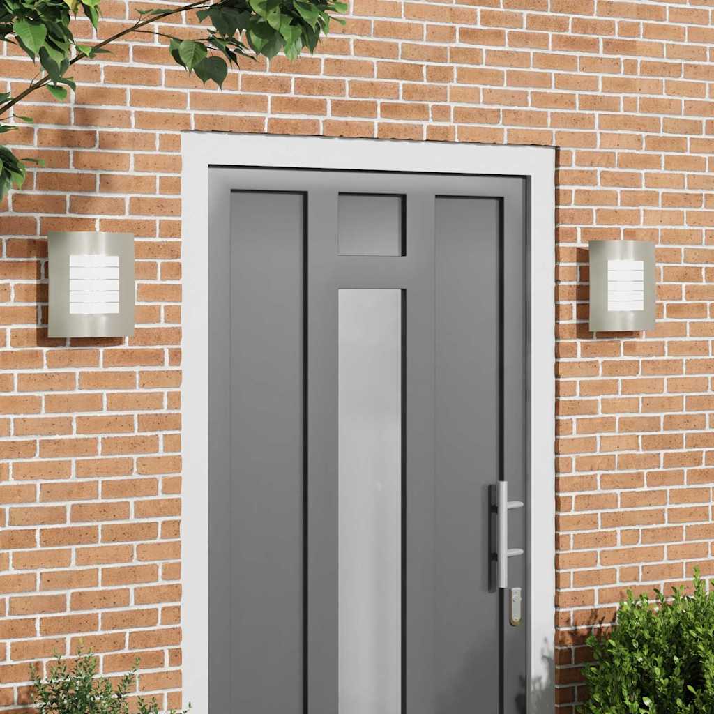 vidaXL Outdoor Wall Light 2 pcs Silver 23.5 x 9 x 26 cm