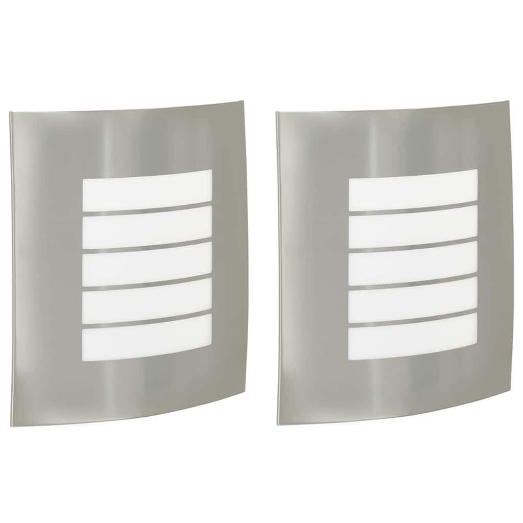 vidaXL Outdoor Wall Light 2 pcs Silver 23.5 x 9 x 26 cm