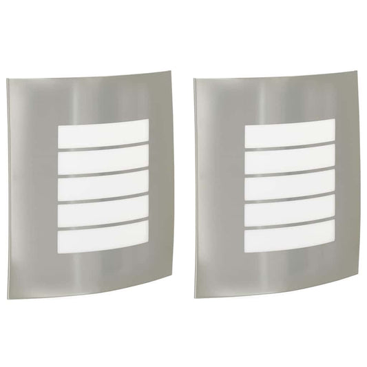 vidaXL Outdoor Wall Light 2 pcs Silver 23.5 x 9 x 26 cm