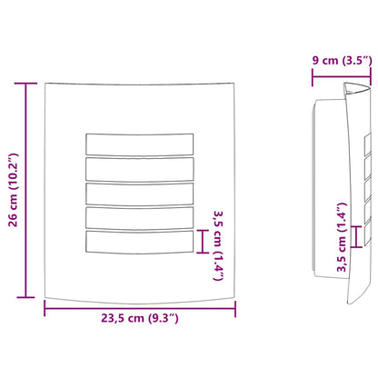 vidaXL Outdoor Wall Light Black 23.5 x 9 x 26 cm