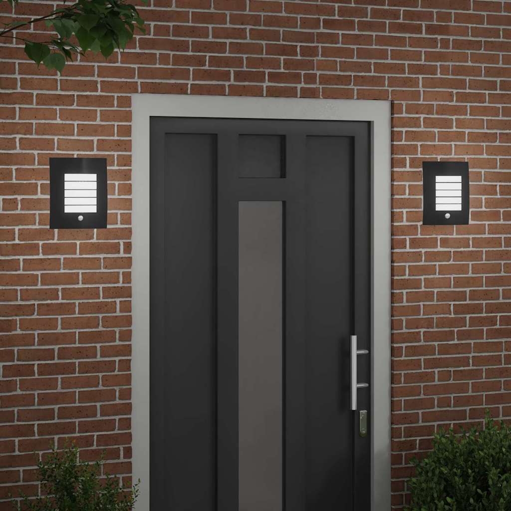 vidaXL Outdoor Wall Light 2 pcs Black 23.5 x 9 x 26 cm