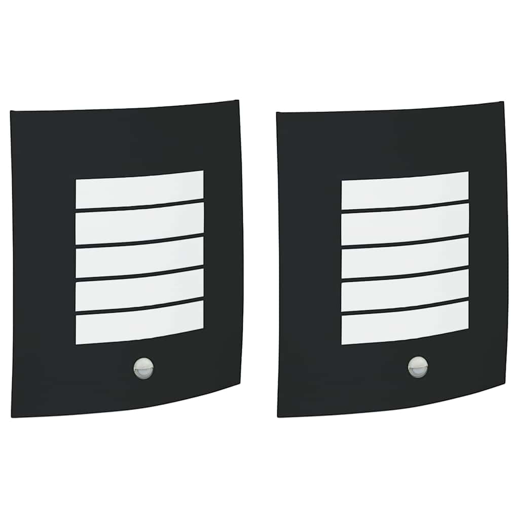 vidaXL Outdoor Wall Light 2 pcs Black 23.5 x 9 x 26 cm