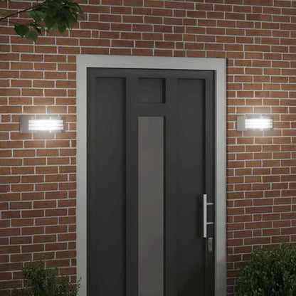 vidaXL Outdoor Wall Light 2 pcs Silver 32 x 10 x 10 cm