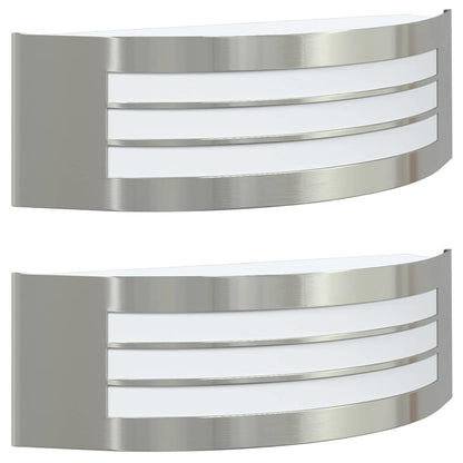 vidaXL Outdoor Wall Light 2 pcs Silver Stainless Steel IP44