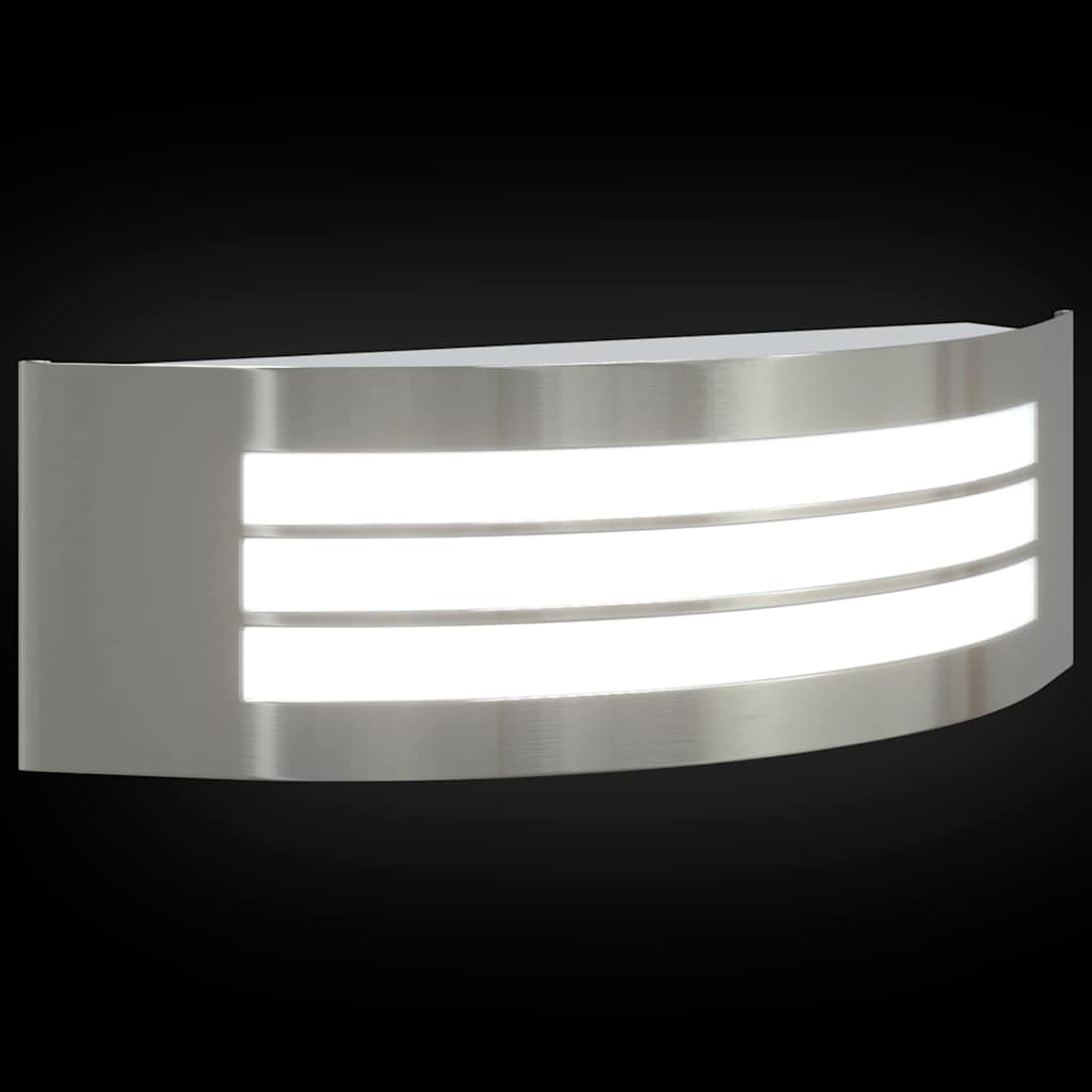 vidaXL Outdoor Wall Light 2 pcs Silver Stainless Steel IP44