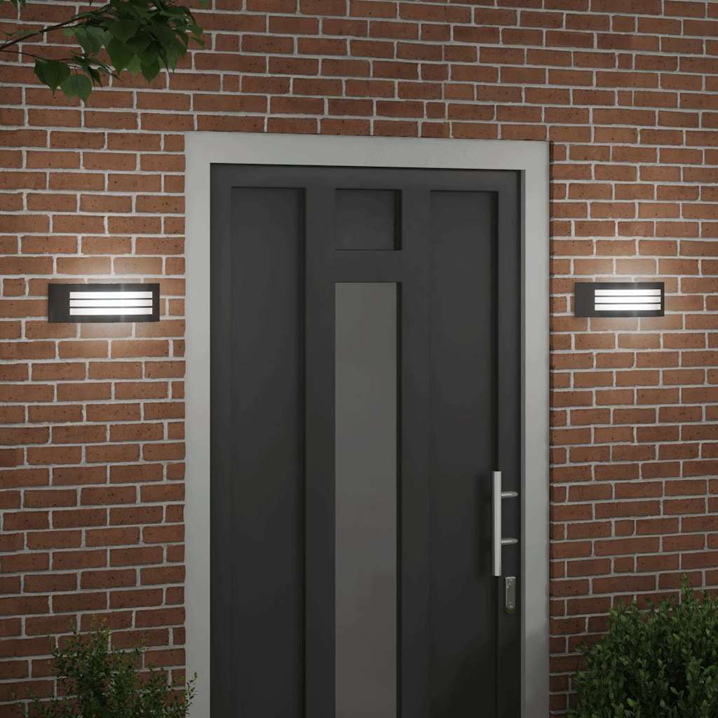 vidaXL Outdoor Wall Light 2 pcs Black 32 x 10 x 10 cm
