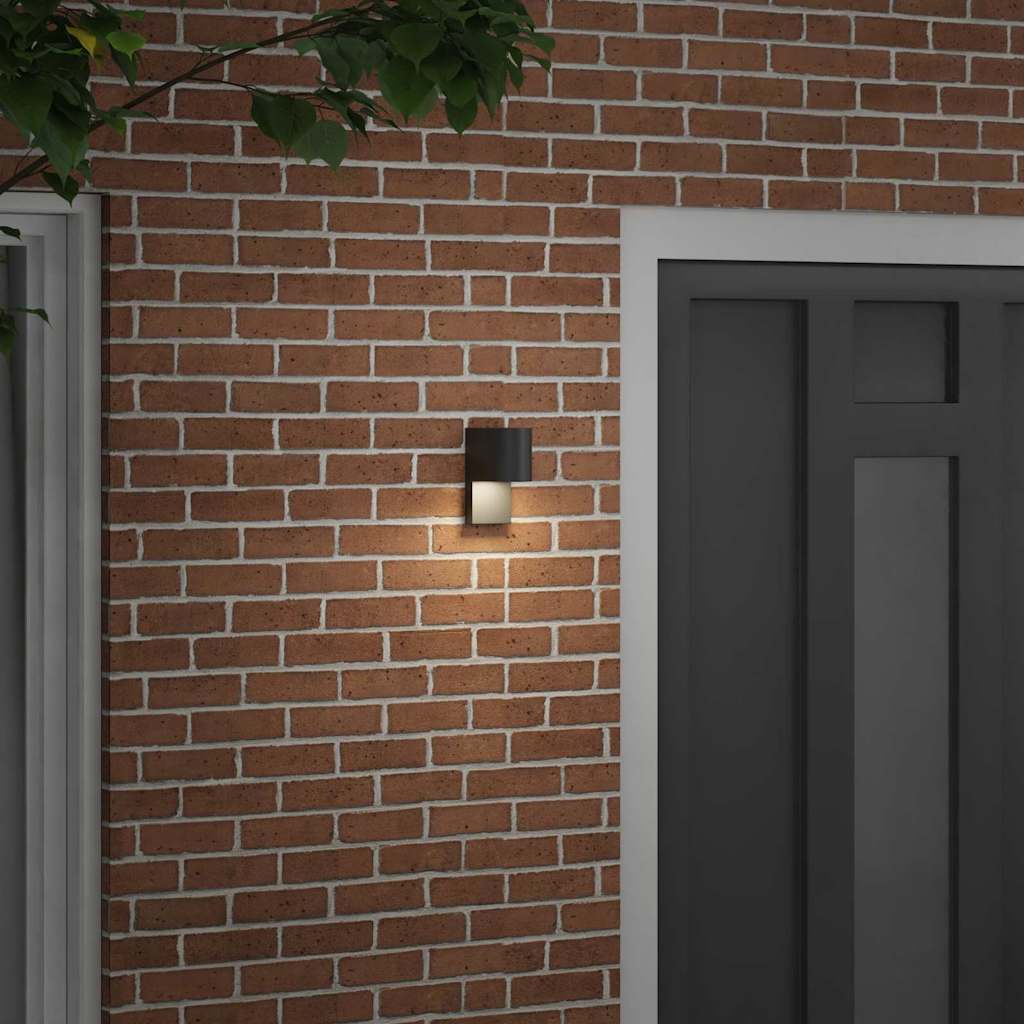 vidaXL Outdoor Wall Light Black 12 x 7 x 15 cm Stainless Steel