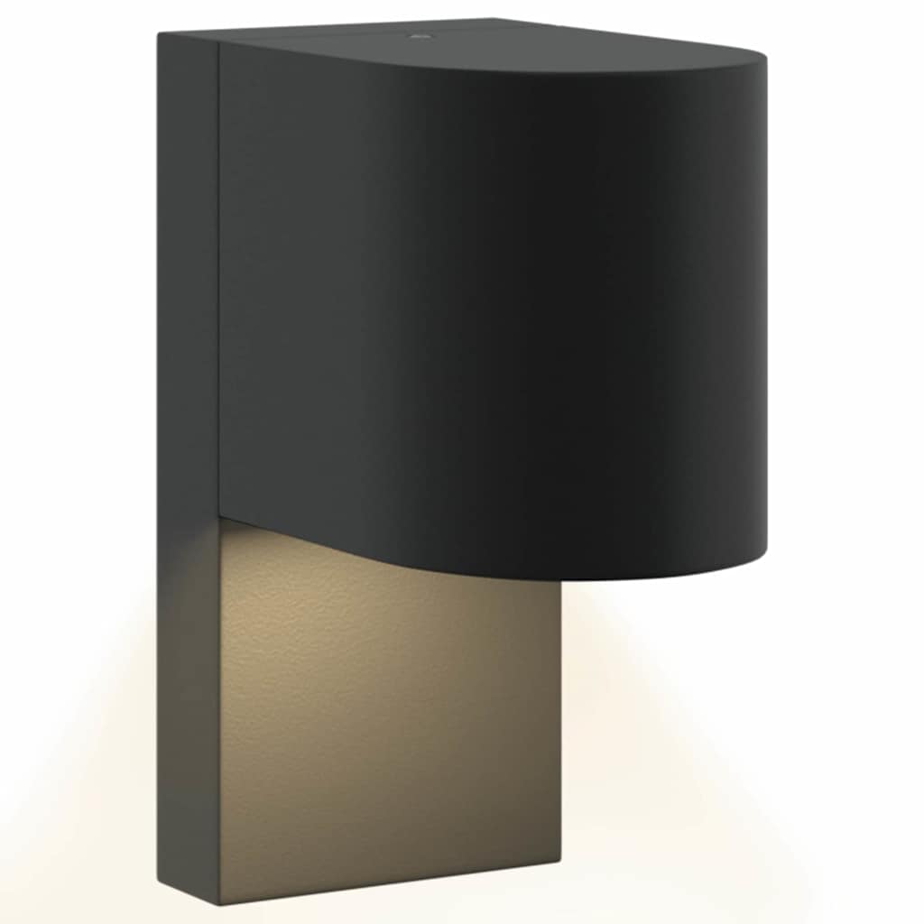 vidaXL Outdoor Wall Light Black 12 x 7 x 15 cm Stainless Steel