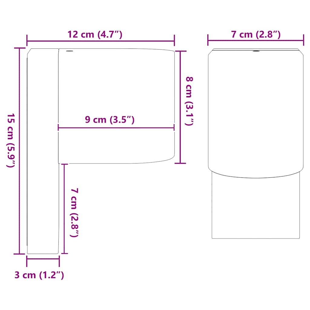 vidaXL Outdoor Wall Light Black 12 x 7 x 15 cm Stainless Steel