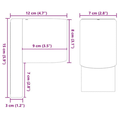 vidaXL Outdoor Wall Light Black 12 x 7 x 15 cm Stainless Steel