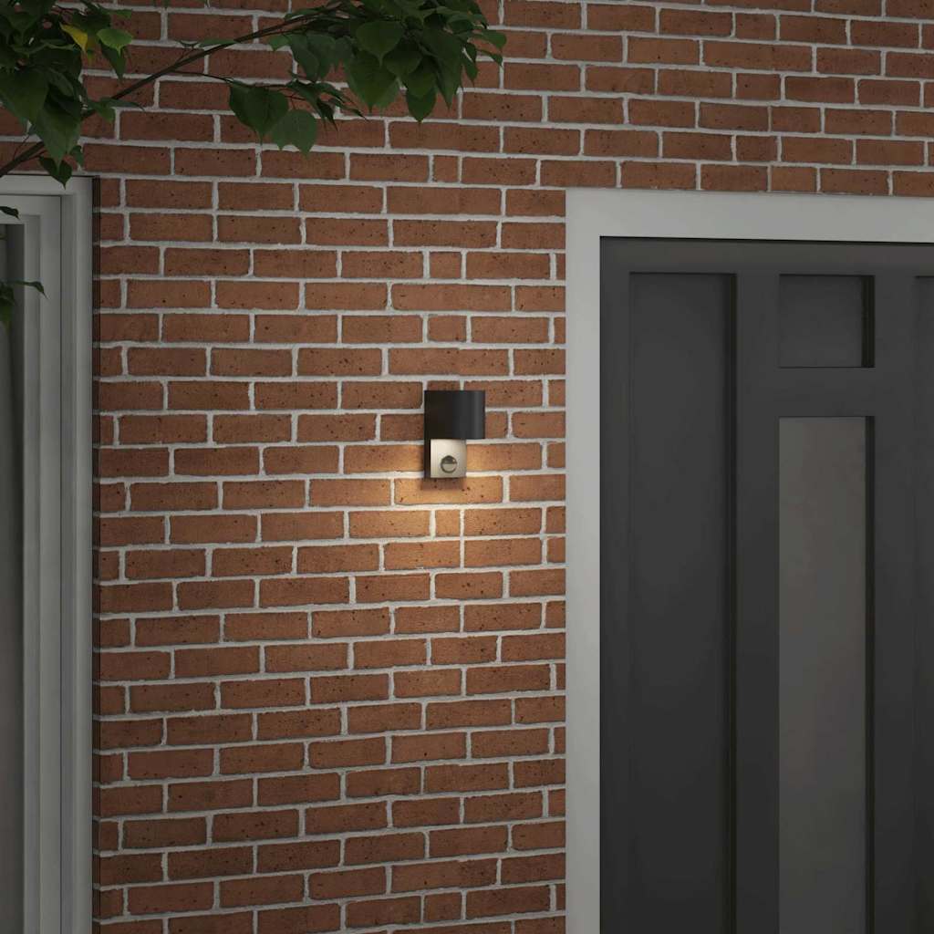 vidaXL Outdoor Wall Light Black 12 x 7 x 15 cm Stainless Steel