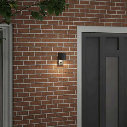 vidaXL Outdoor Wall Light Black 12 x 7 x 15 cm Stainless Steel