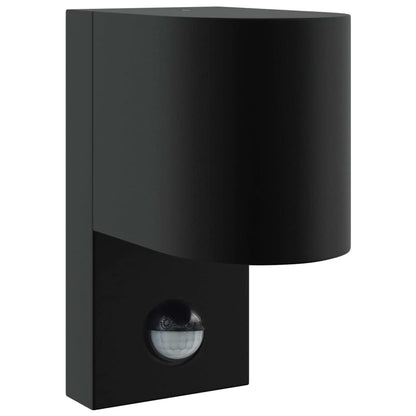 vidaXL Outdoor Wall Lights with Sensor Black Stainless Steel IP44