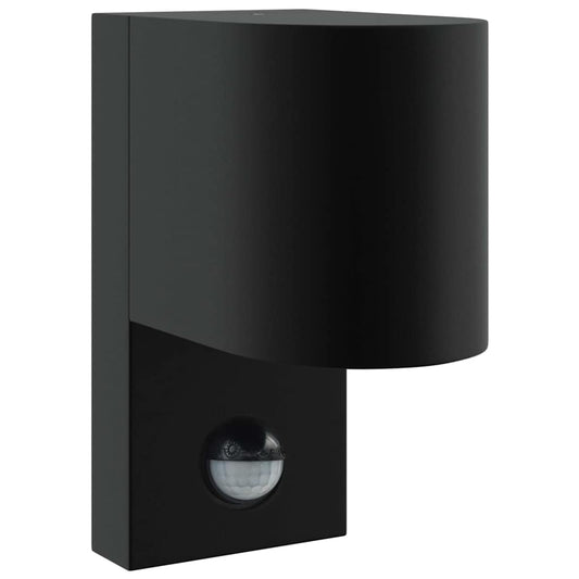vidaXL Outdoor Wall Lights with Sensor Black Stainless Steel IP44
