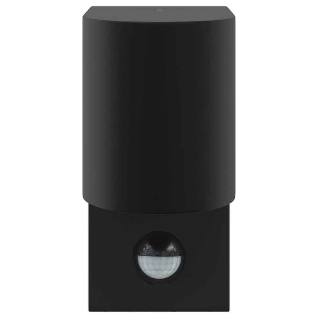 vidaXL Outdoor Wall Lights with Sensor Black Stainless Steel IP44