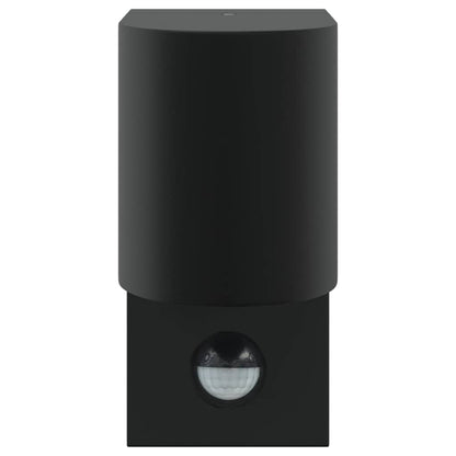 vidaXL Outdoor Wall Lights with Sensor Black Stainless Steel IP44