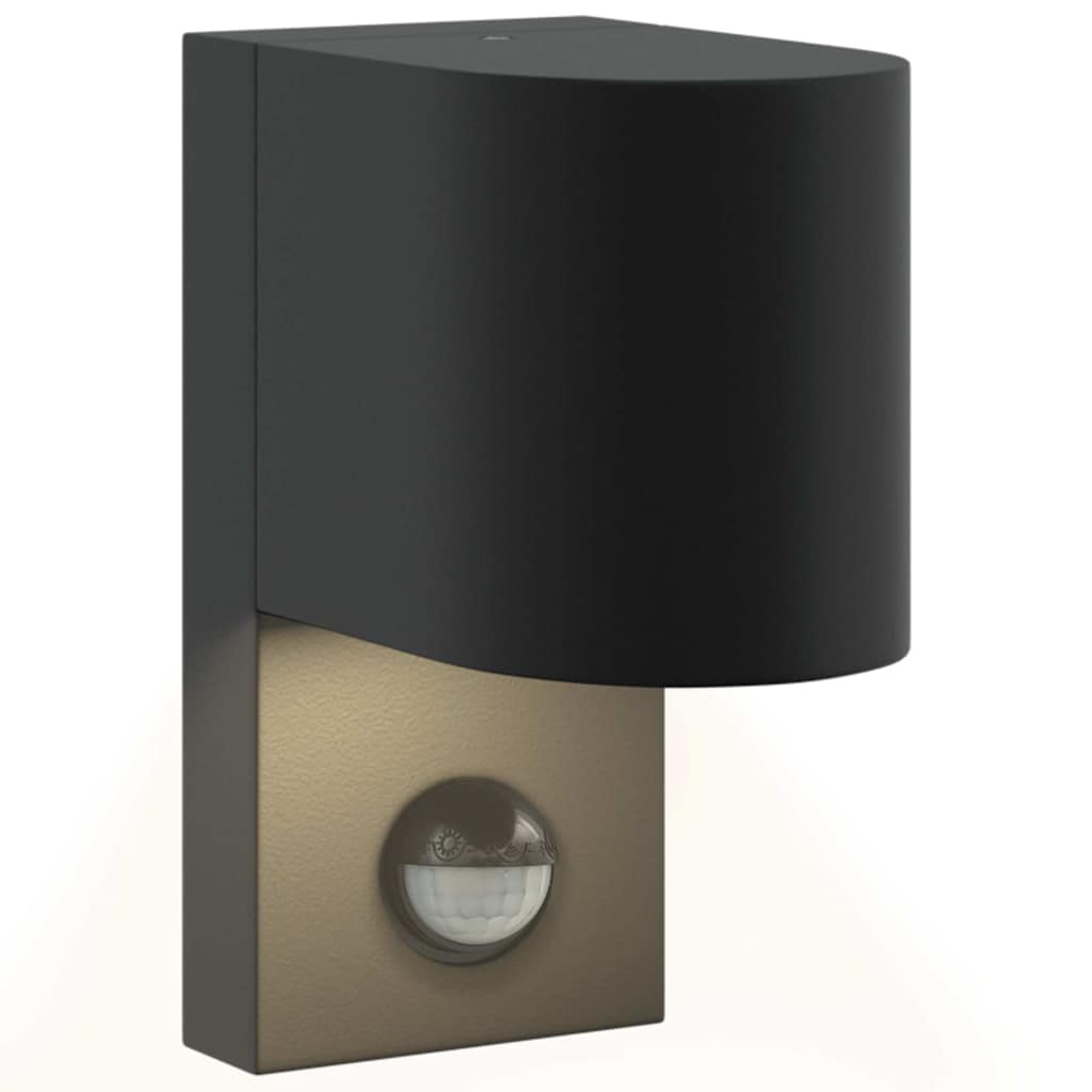 vidaXL Outdoor Wall Lights with Sensor Black Stainless Steel IP44