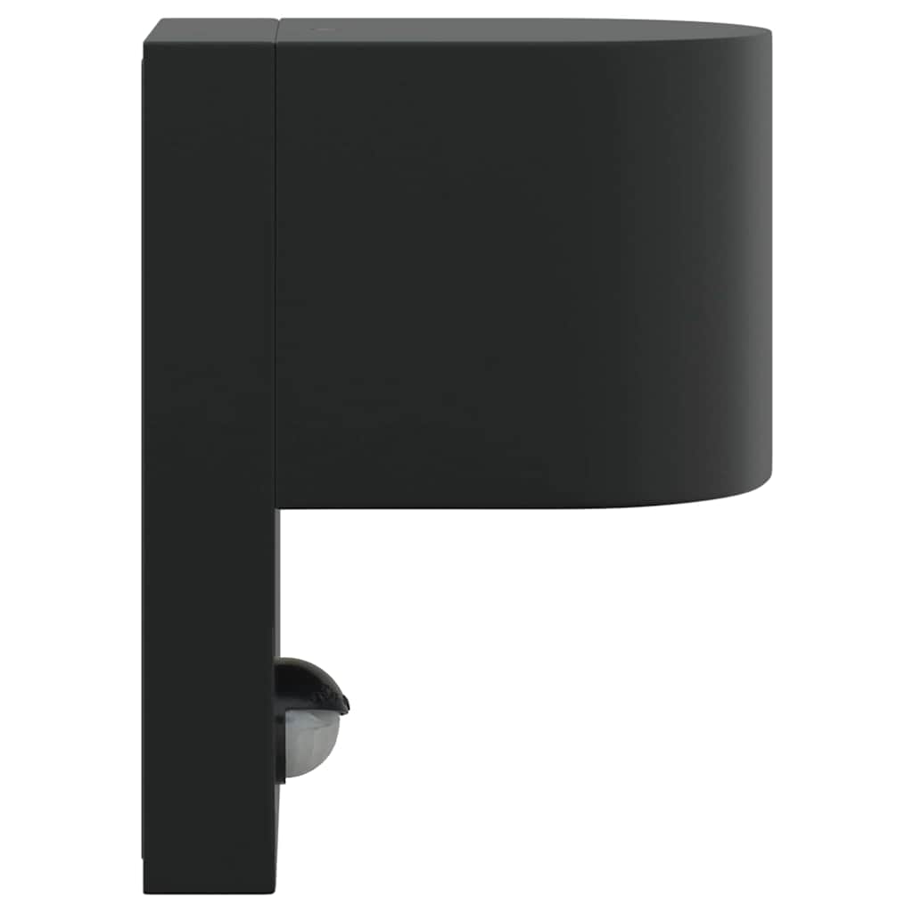 vidaXL Outdoor Wall Lights with Sensor Black Stainless Steel IP44