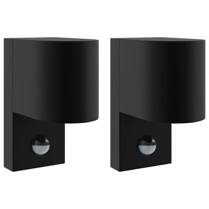 vidaXL Outdoor Wall Light 2 pcs Black 12 x 7 x 15 cm Stainless Steel
