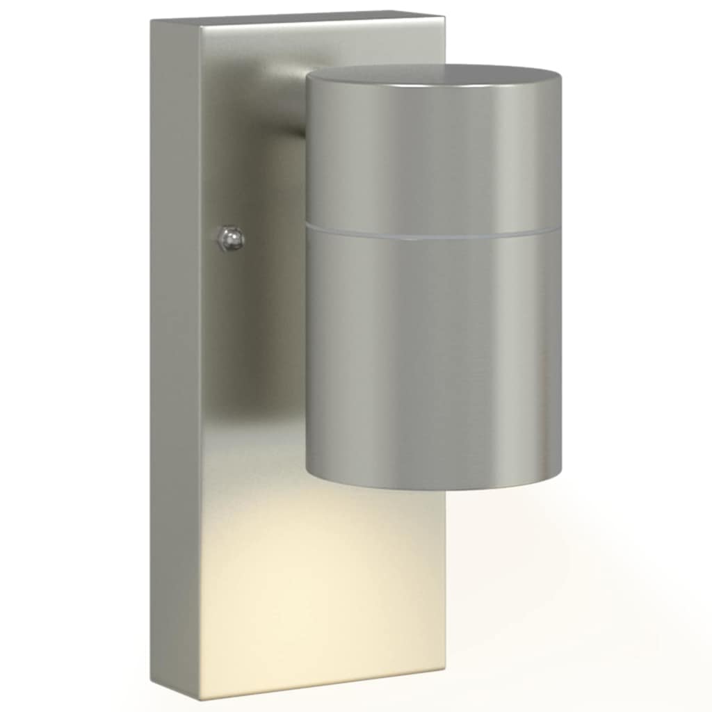 vidaXL Outdoor Wall Light Silver Stainless Steel IP44