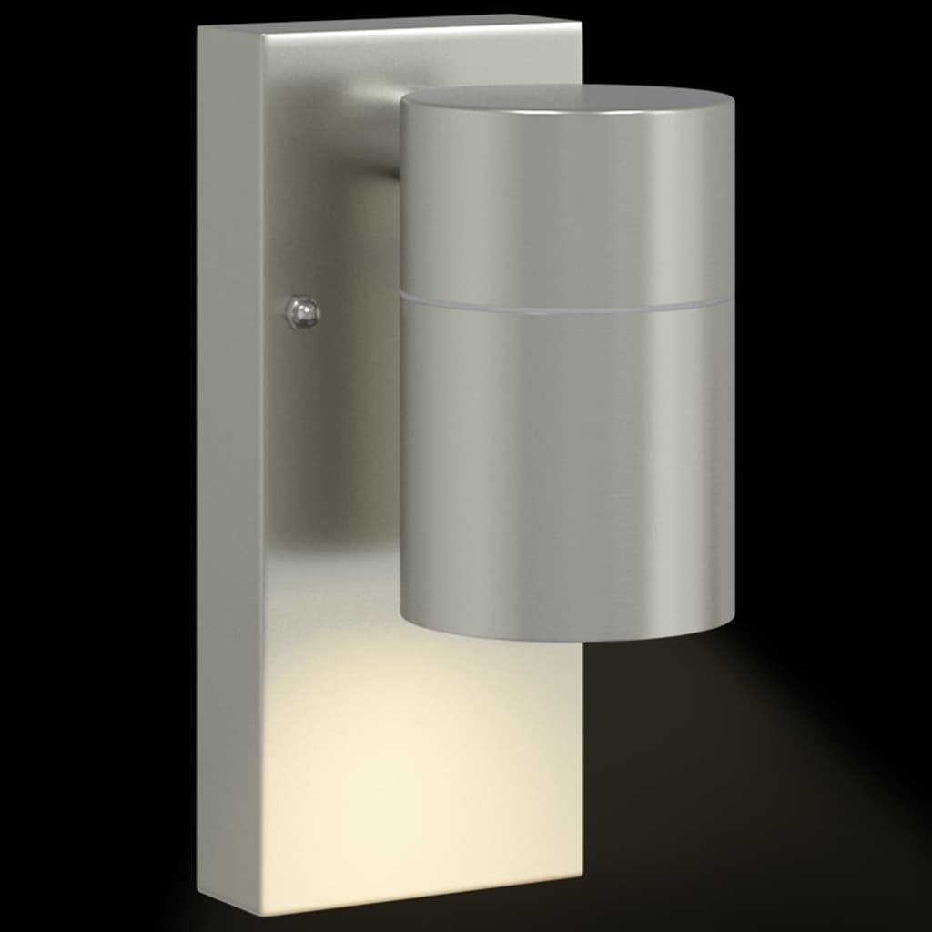 vidaXL Outdoor Wall Light Silver Stainless Steel IP44