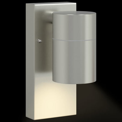 vidaXL Outdoor Wall Light Silver Stainless Steel IP44