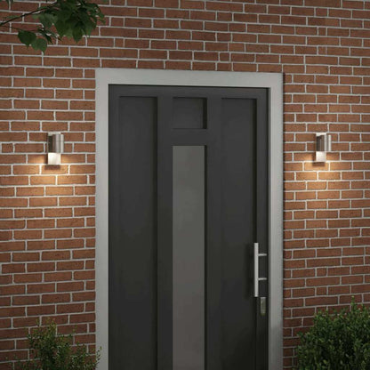 vidaXL Outdoor Wall Light 2 pcs Silver 6.5 x 10.5 x 16 cm