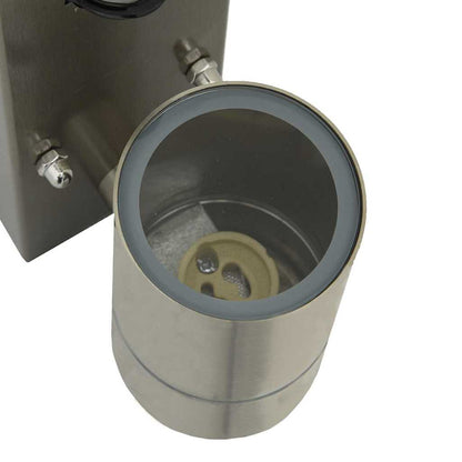 vidaXL Outdoor Wall Light with Sensor Silver Stainless Steel IP44