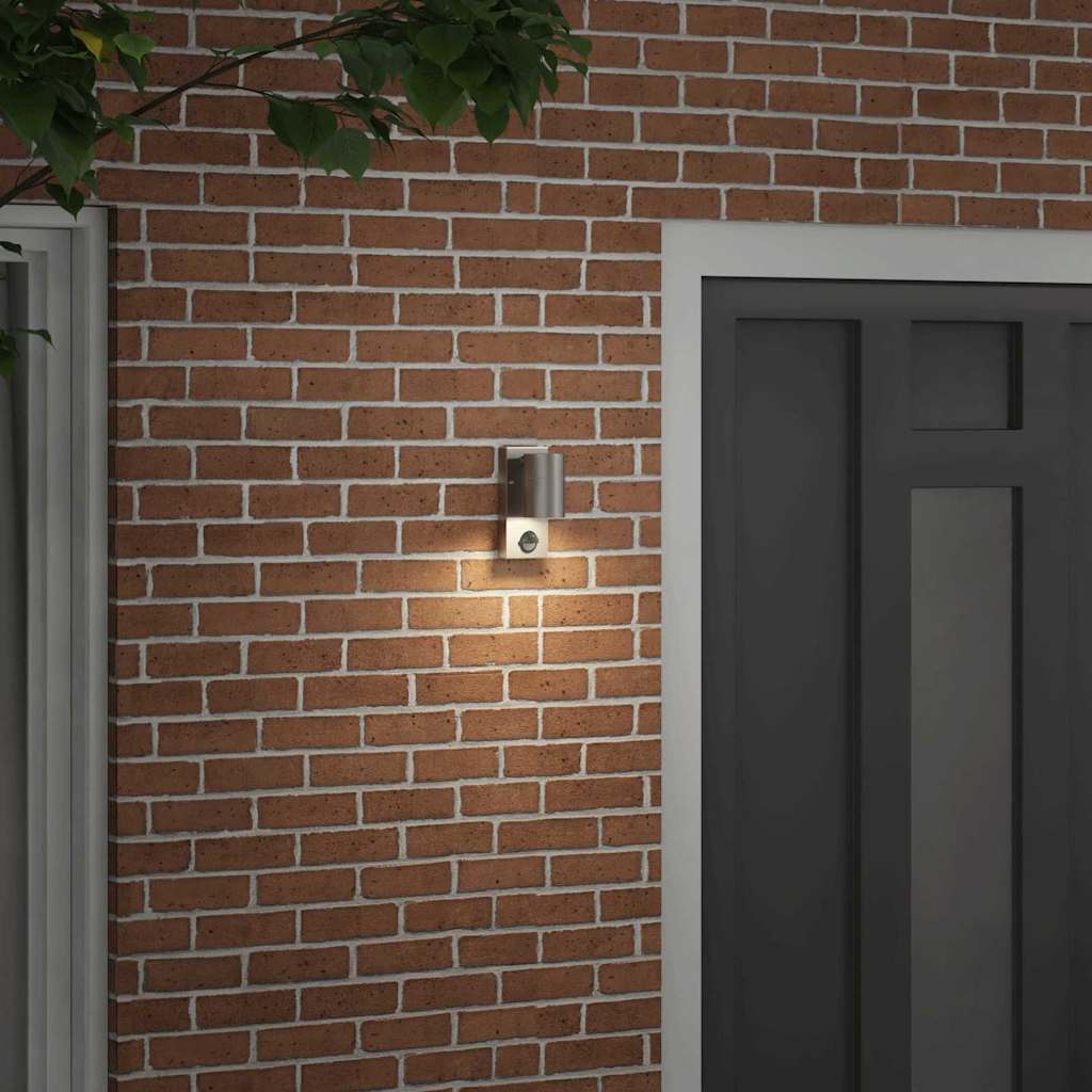 vidaXL Outdoor Wall Light Silver 6.5 x 10.5 x 16 cm