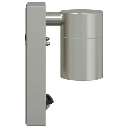 vidaXL Outdoor Wall Light with Sensor Silver Stainless Steel IP44
