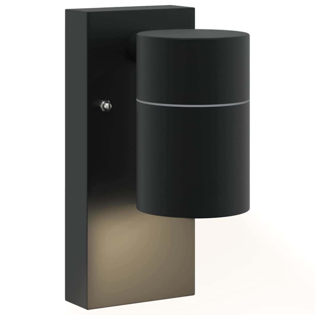 vidaXL Outdoor Wall Light Black Stainless Steel IP44
