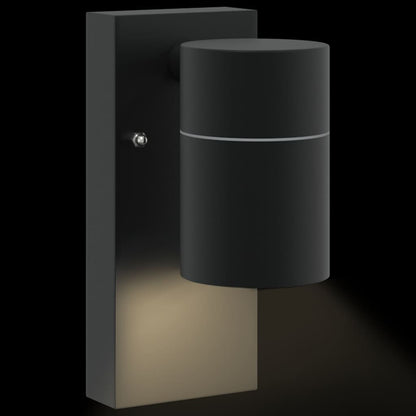 vidaXL Outdoor Wall Light Black Stainless Steel IP44