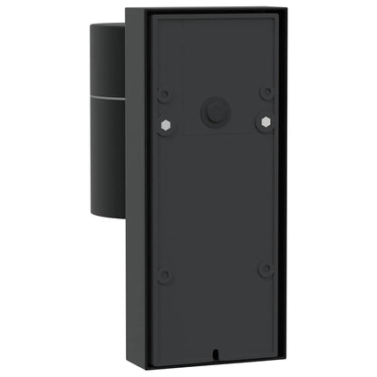 vidaXL Outdoor Wall Light with Sensor Black Stainless Steel IP44