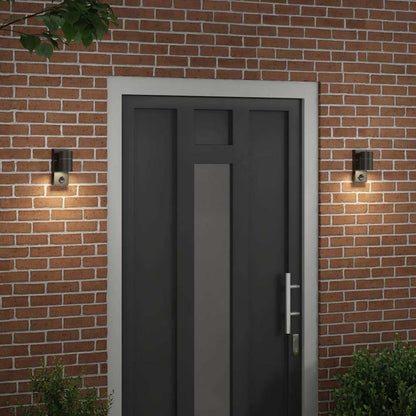 vidaXL Outdoor Wall Light 2 pcs Black 6.5 x 10.5 x 16 cm
