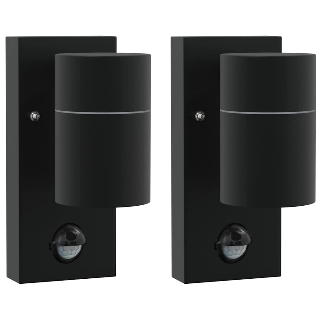 vidaXL Outdoor Wall Light 2 pcs Black 6.5 x 10.5 x 16 cm