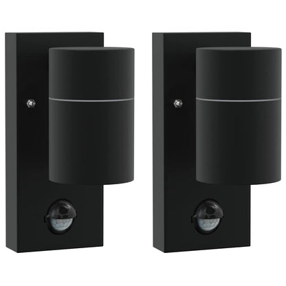 vidaXL Outdoor Wall Light 2 pcs Black 6.5 x 10.5 x 16 cm