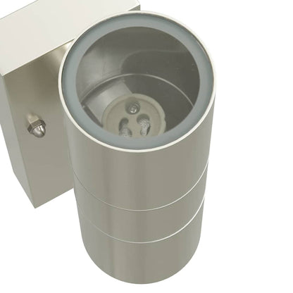 vidaXL Outdoor Wall Light Silver Stainless Steel IP44