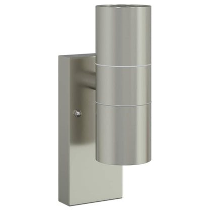 vidaXL Outdoor Wall Light 2 pcs Silver 7 x 10 x 22 cm