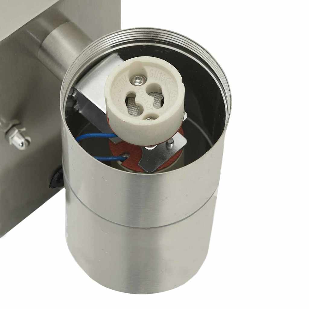 vidaXL Outdoor Wall Light Silver 7 x 10 x 22 cm