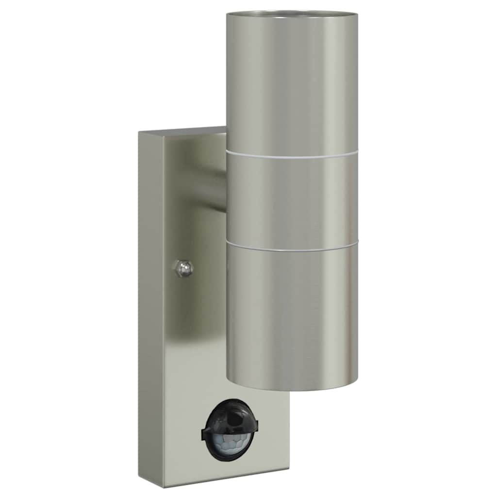 vidaXL Outdoor Wall Light 2 pcs Silver 7 x 10 x 22 cm