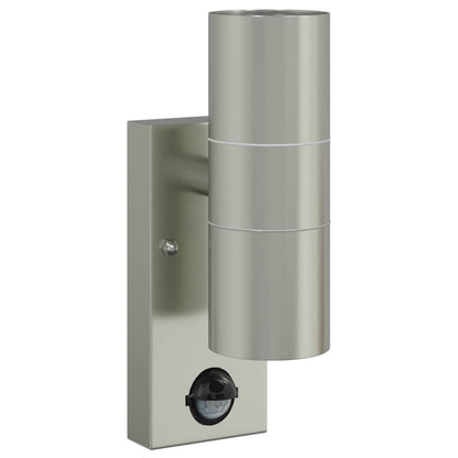 vidaXL Outdoor Wall Light 2 pcs Silver 7 x 10 x 22 cm