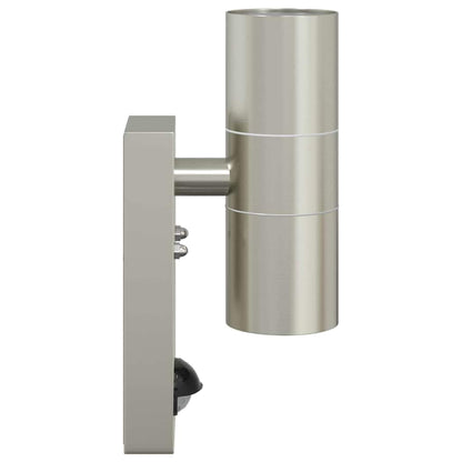 vidaXL Outdoor Wall Light 2 pcs Silver 7 x 10 x 22 cm