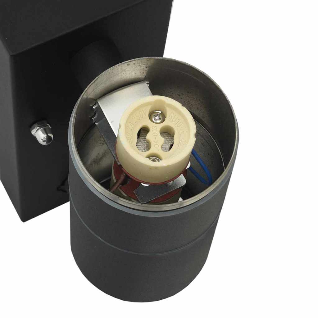 vidaXL Outdoor Wall Lights 2 pcs Black Stainless Steel IP44