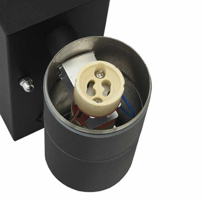 vidaXL Outdoor Wall Lights 2 pcs Black Stainless Steel IP44