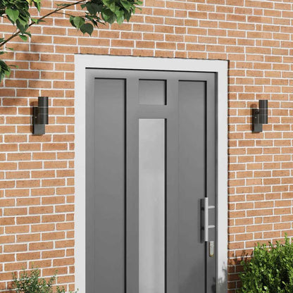 vidaXL Outdoor Wall Lights 2 pcs Black Stainless Steel IP44