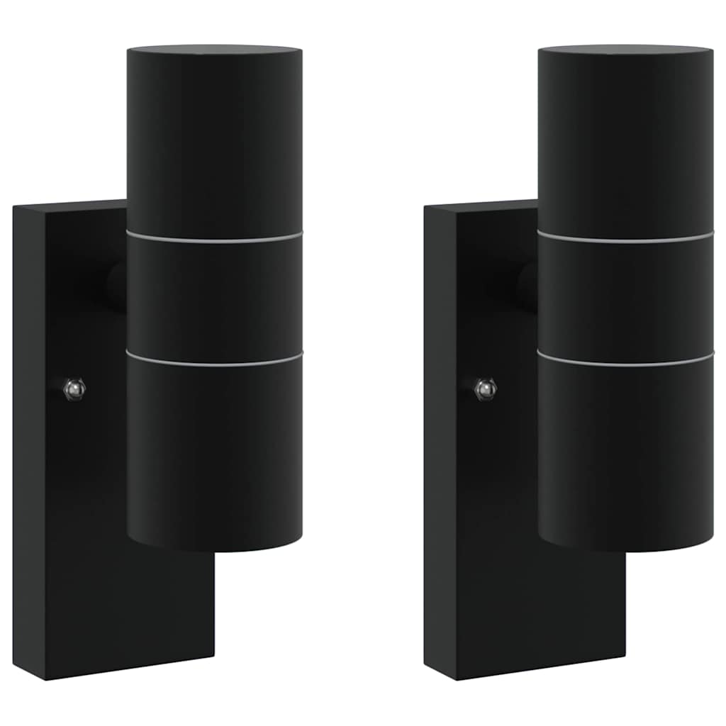 vidaXL Outdoor Wall Light 2 pcs Black 7 x 10 x 22 cm